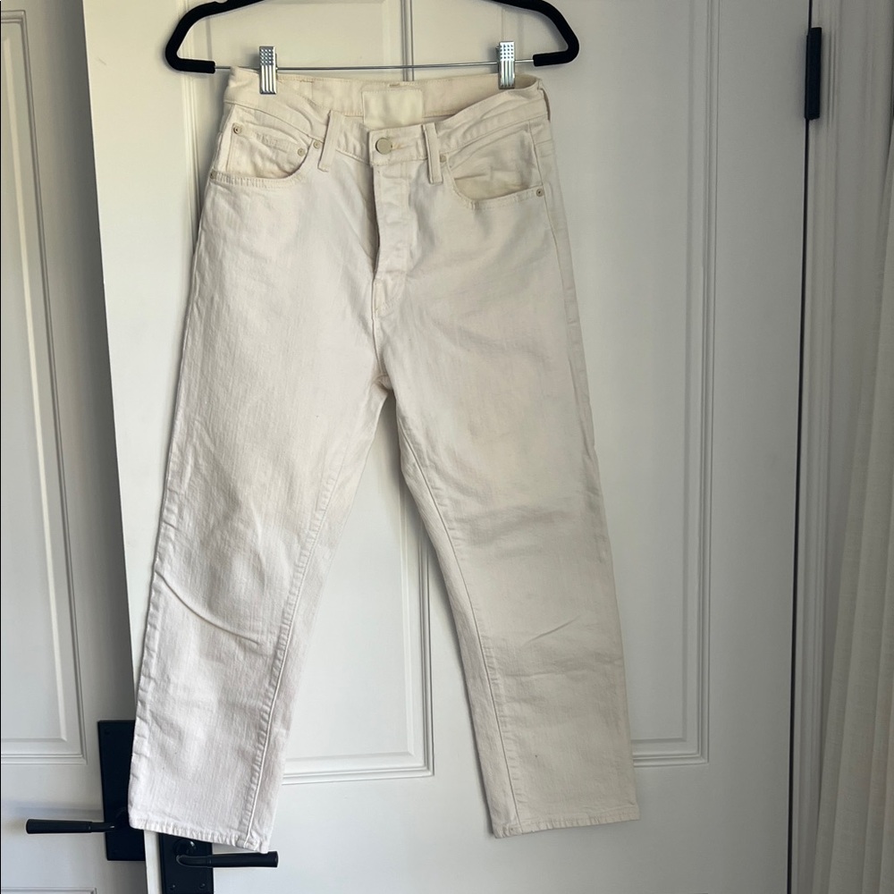 MOTHER Women's Cream Ankle Jeans